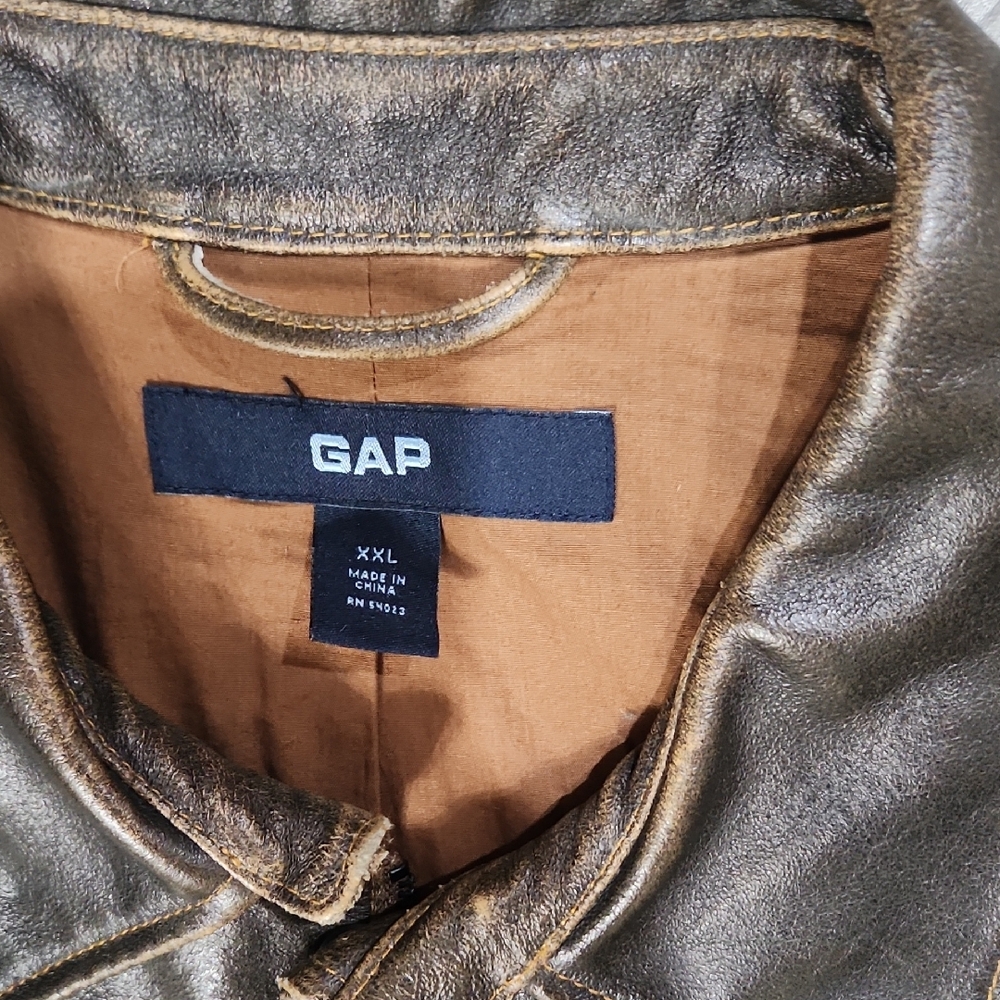 XXL Men's Dark Brown Leather Bomber Jacket - Picture 2 of 16